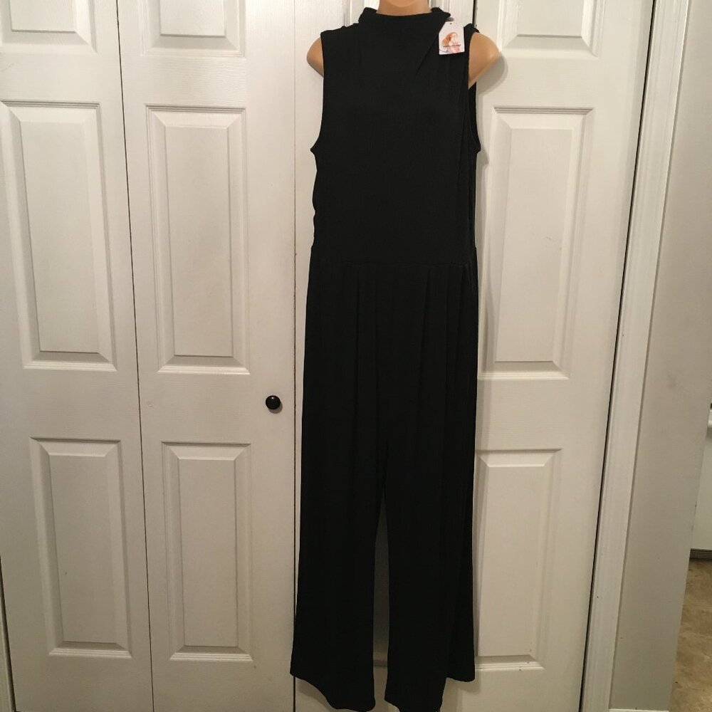 Pretty Garden Black Wide Leg Romper With Pockets - Picture 1 of 9